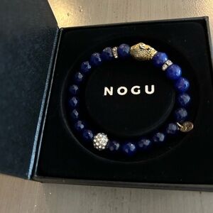 Blue and Gold Beaded Bracelet